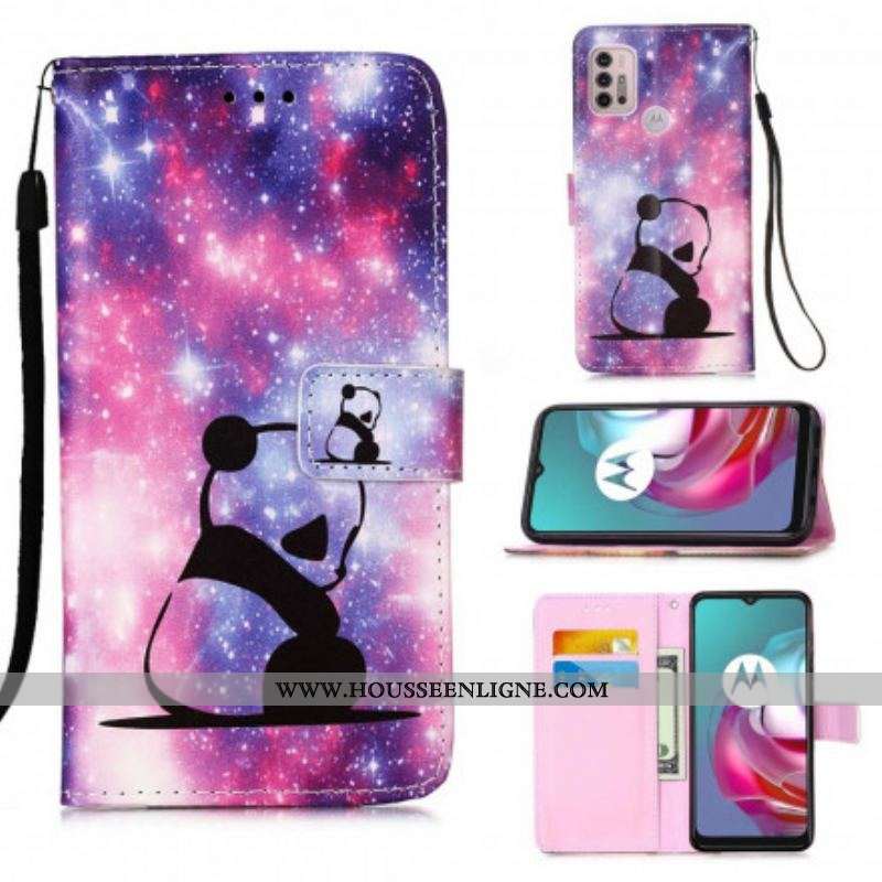 Housse Moto G30 / Moto G10 Panda Galaxie