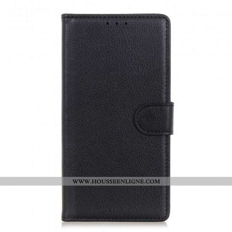 Housse Moto G30 / Moto G10 Simili Cuir Litchi Traditionnel