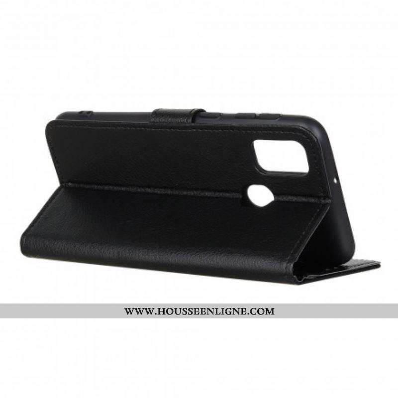 Housse Moto G30 / Moto G10 Simili Cuir Litchi Traditionnel