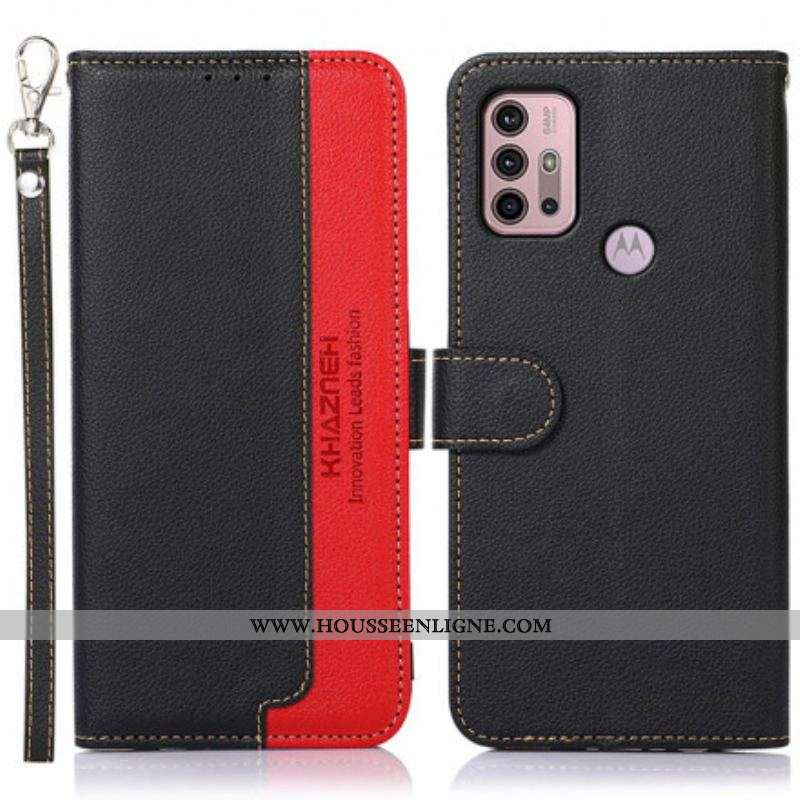Housse Moto G30 / Moto G10 Style Litchi RFID KHAZNEH