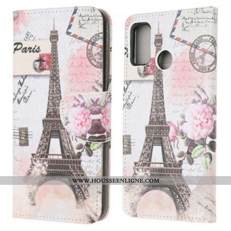 Housse Moto G30 / Moto G10 Tour Eiffel Rétro