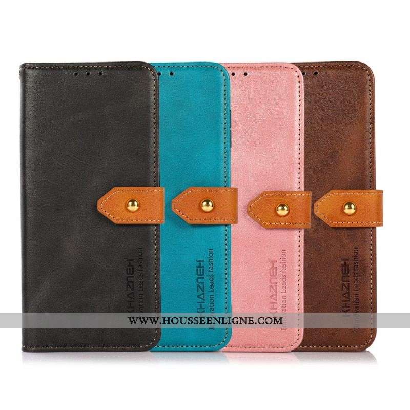 Housse Moto G41 / G31 Bicolore Fermoir Doré KHAZNEH