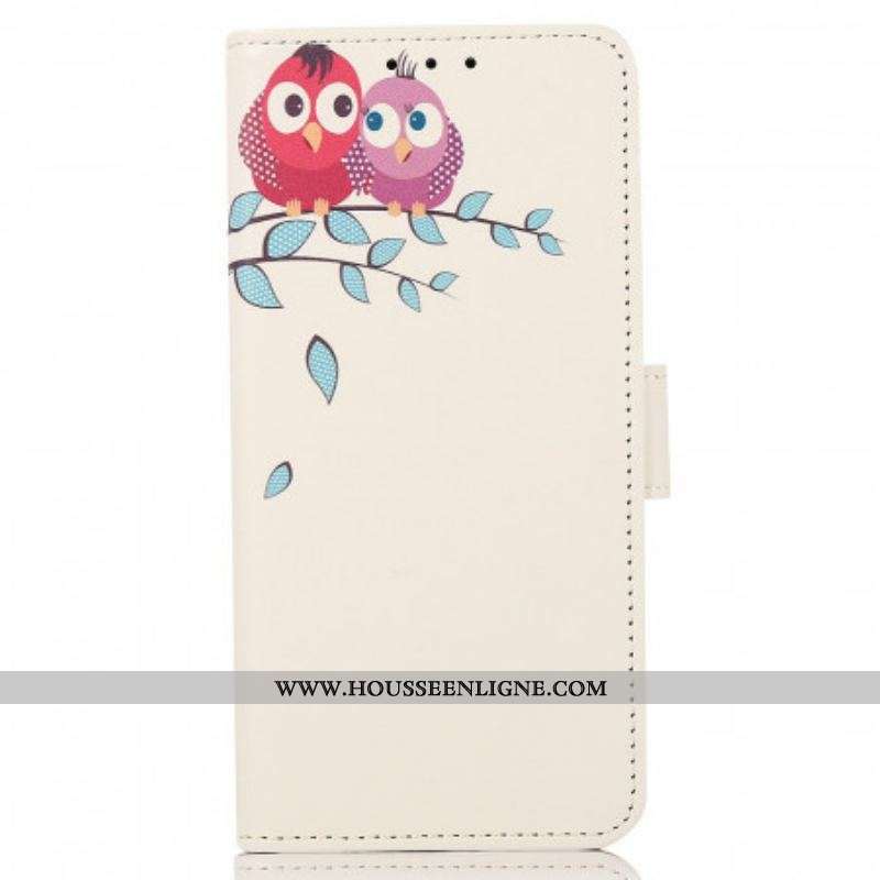 Housse Moto G41 / G31 Couple De Hiboux Sur l'Arbre