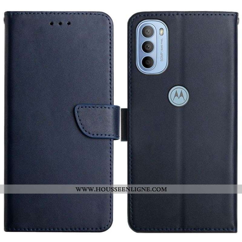 Housse Moto G41 / G31 Cuir Nappa Véritable