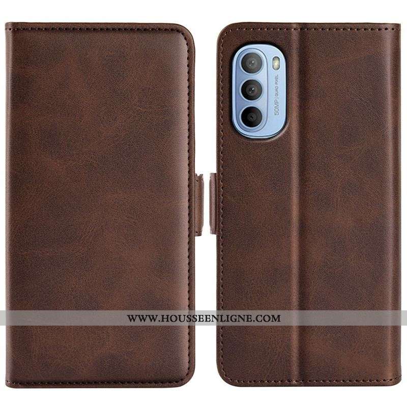 Housse Moto G41 / G31 Double Rabat