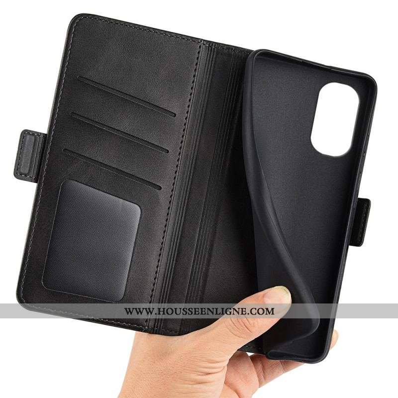 Housse Moto G41 / G31 Double Rabat