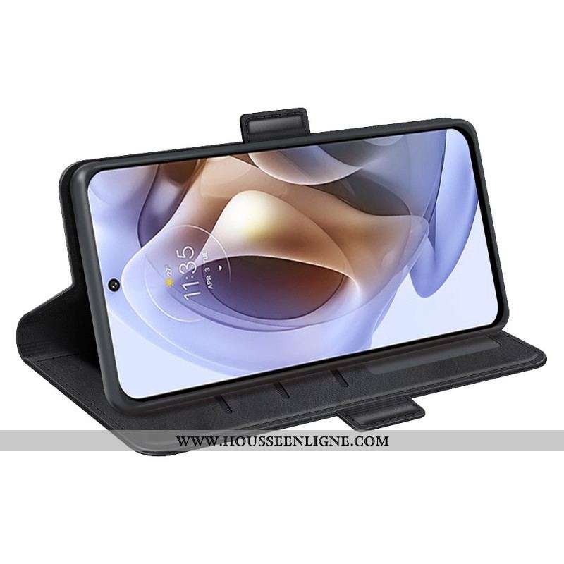 Housse Moto G41 / G31 Double Rabat