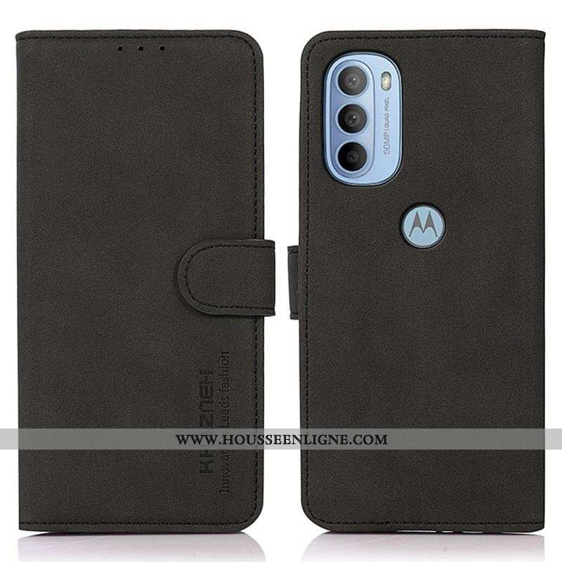 Housse Moto G41 / G31 Effet Cuir Fashion KHAZNEH