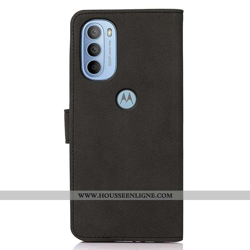 Housse Moto G41 / G31 Effet Cuir Fashion KHAZNEH
