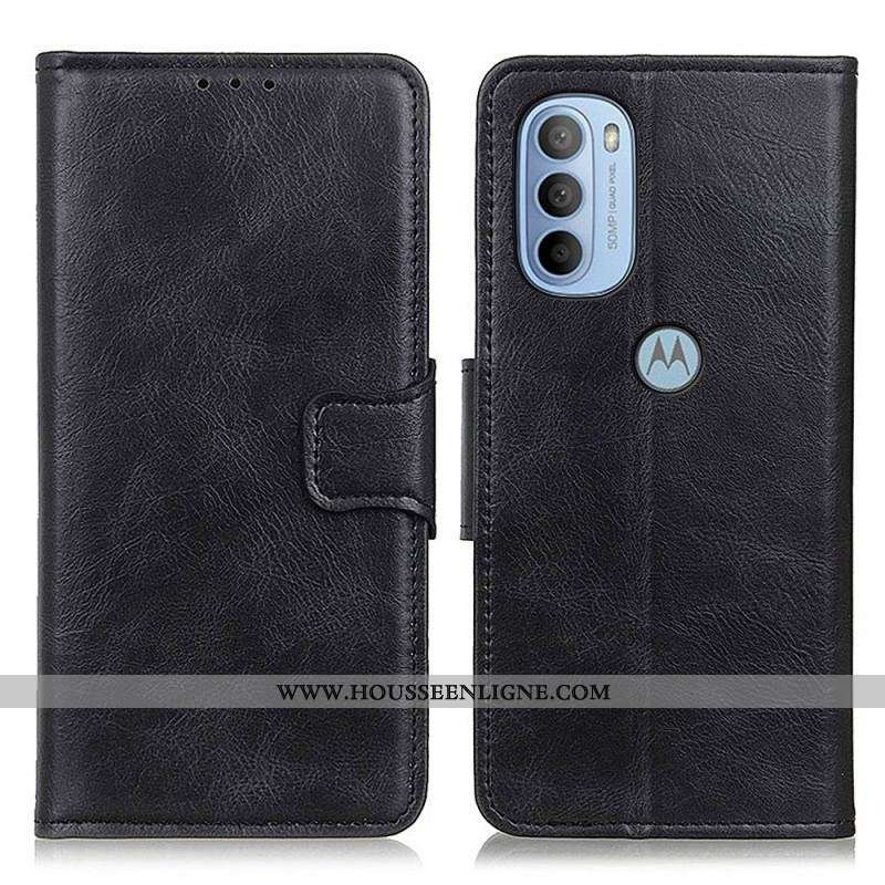 Housse Moto G41 / G31 Effet Cuir Fermoir Réversible