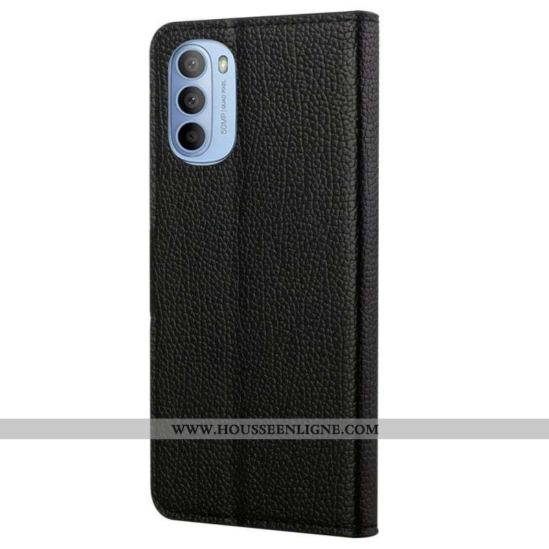 Housse Moto G41 / G31 Effet Cuir Grain Litchi