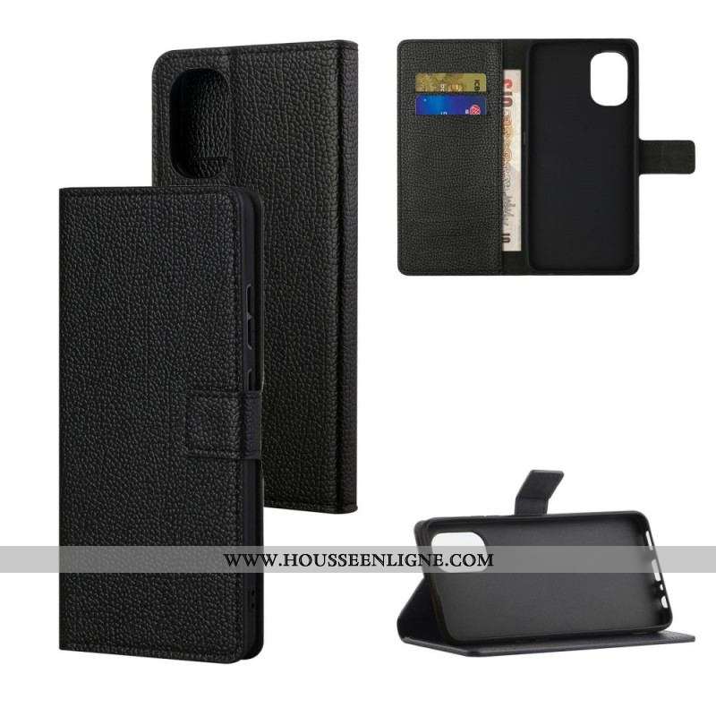 Housse Moto G41 / G31 Effet Cuir Grain Litchi