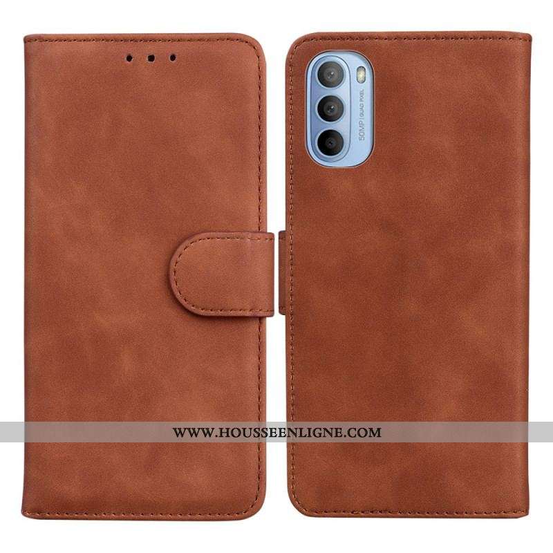 Housse Moto G41 / G31 Effet Cuir Monochrome