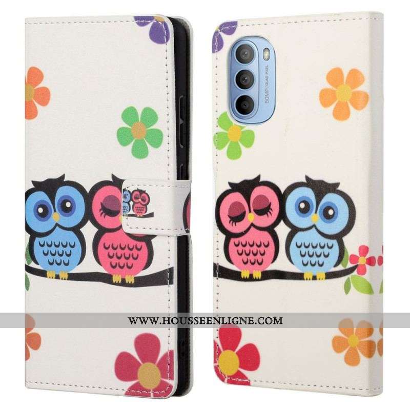 Housse Moto G41 / G31 Famille de Hiboux