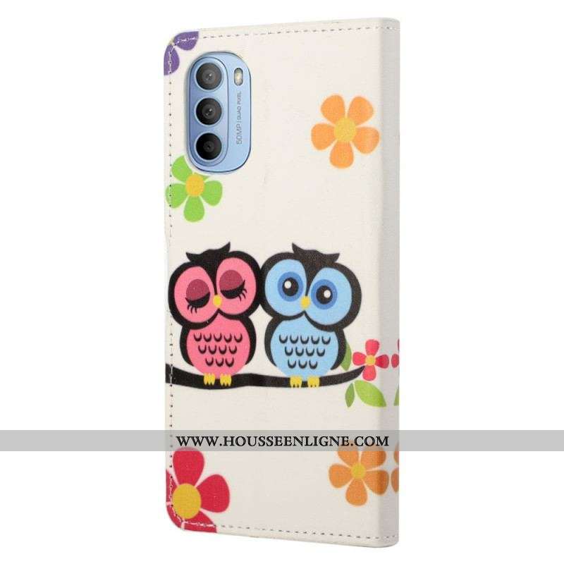 Housse Moto G41 / G31 Famille de Hiboux