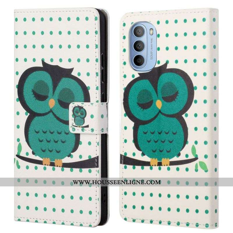 Housse Moto G41 / G31 Hibou Endormi