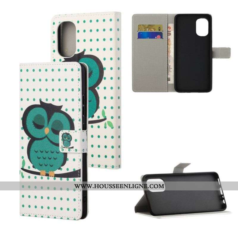 Housse Moto G41 / G31 Hibou Endormi