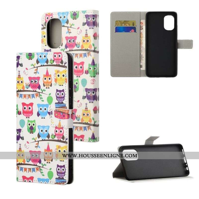 Housse Moto G41 / G31 Hiboux Fond Blanc