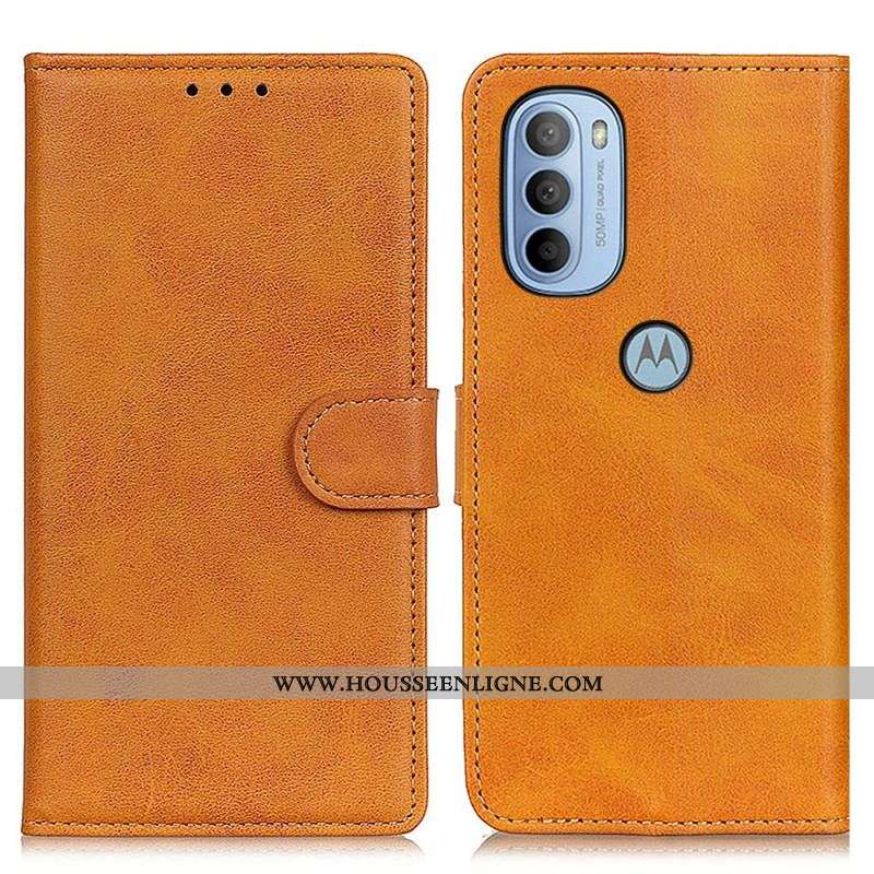 Housse Moto G41 / G31 Matte Effet Cuir Rétro