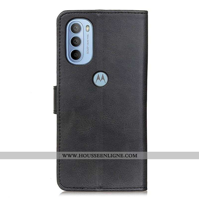 Housse Moto G41 / G31 Matte Effet Cuir Rétro