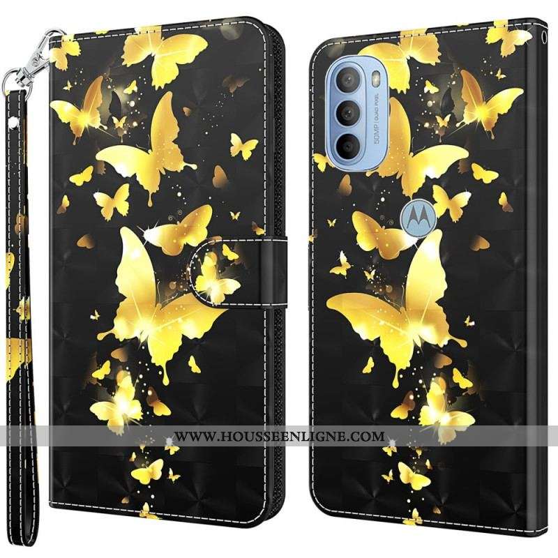 Housse Moto G41 / G31 Papillons Jaunes