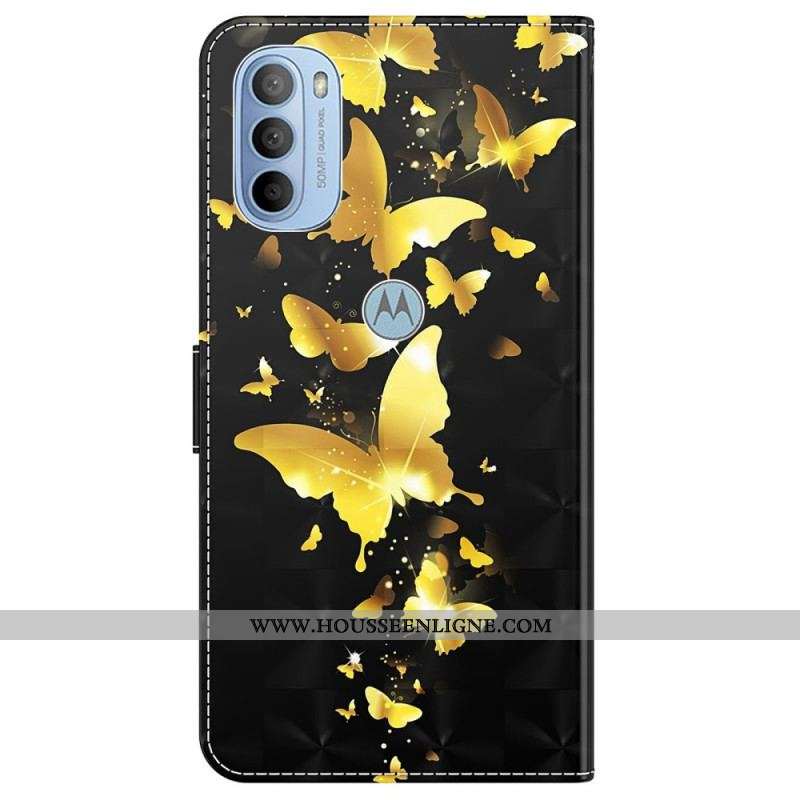 Housse Moto G41 / G31 Papillons Jaunes
