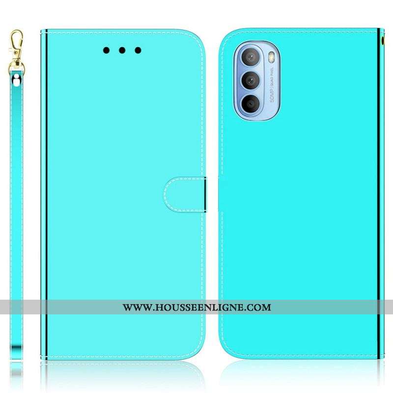 Housse Moto G41 / G31 Simili Cuir Couverture Miroir