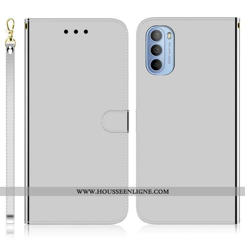 Housse Moto G41 / G31 Simili Cuir Couverture Miroir