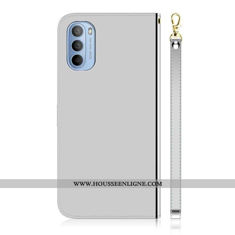 Housse Moto G41 / G31 Simili Cuir Couverture Miroir