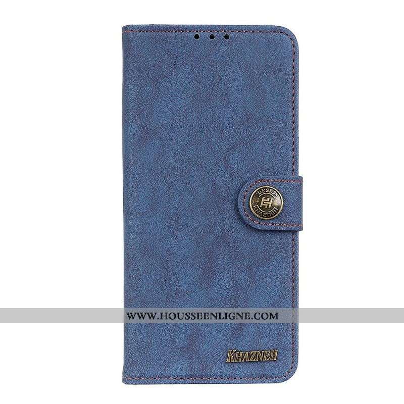 Housse Moto G41 / G31 Simili Cuir Fendu Rétro KHAZNEH