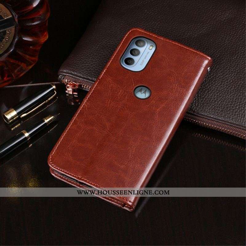 Housse Moto G41 / G31 Simili Cuir IDEWEI