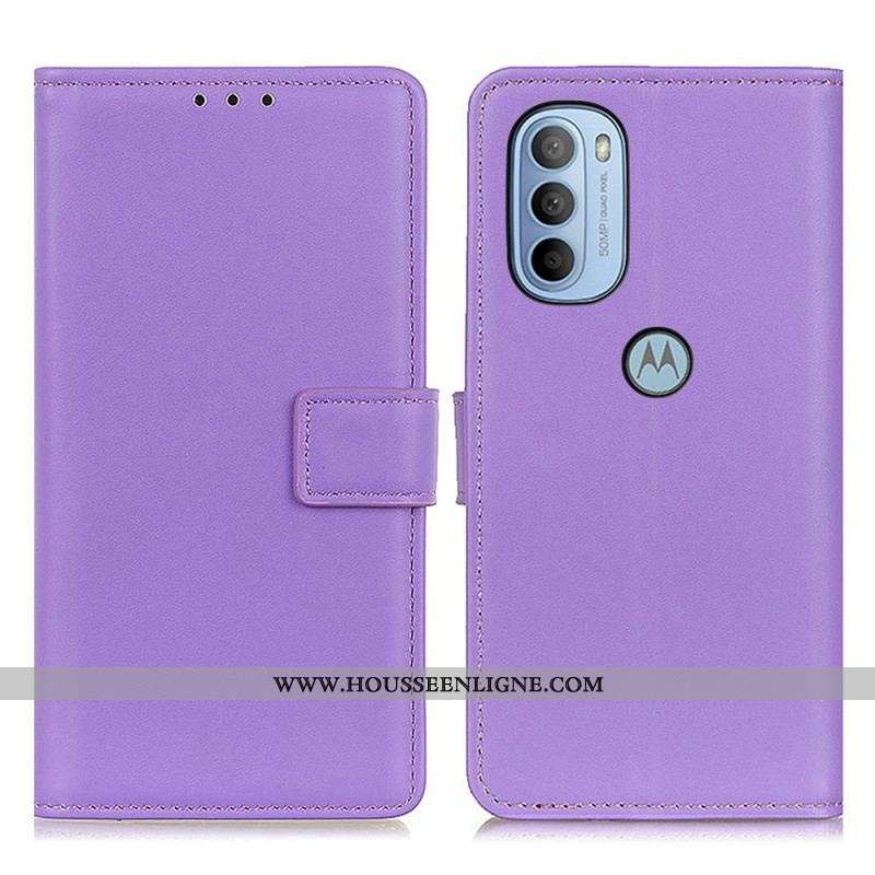 Housse Moto G41 / G31 Simili Cuir Simple