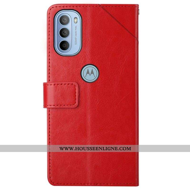Housse Moto G41 / G31 Style Cuir Géo Y Design