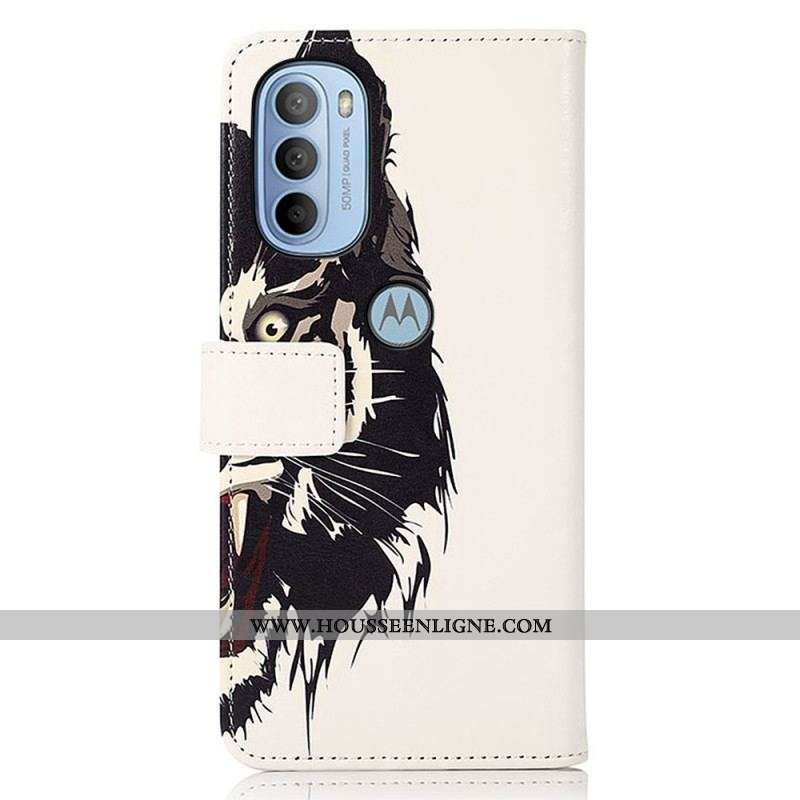 Housse Moto G41 / G31 Tigre Féroce