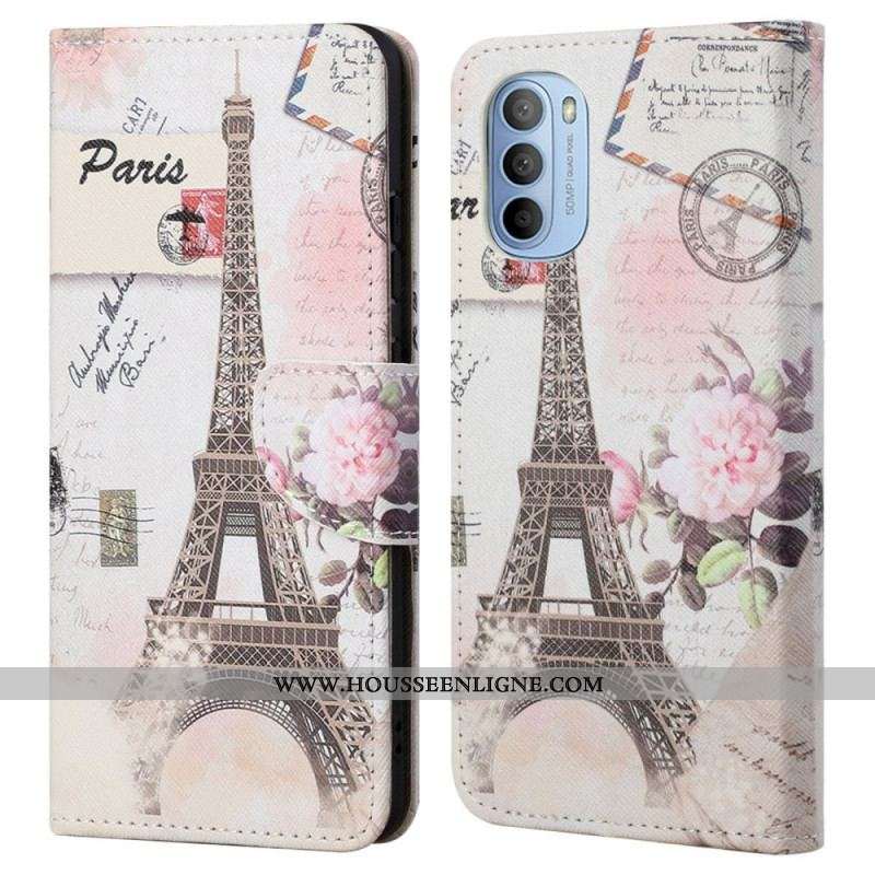 Housse Moto G41 / G31 Tour Eiffel Rétro