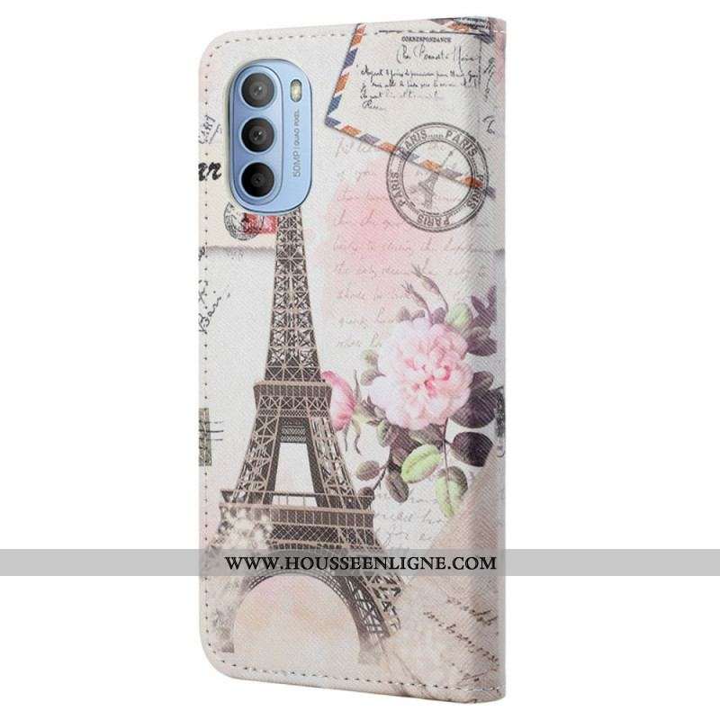 Housse Moto G41 / G31 Tour Eiffel Rétro