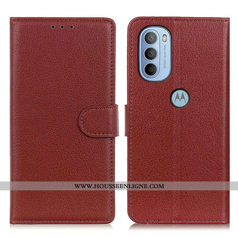 Housse Moto G41 / G31 Traditionnellement Litchi