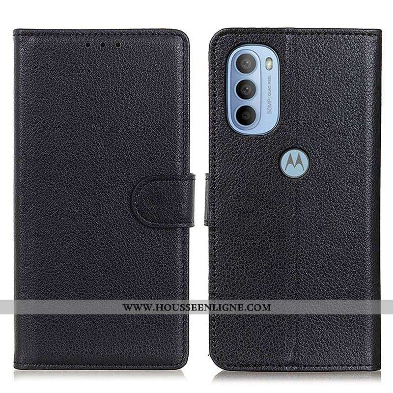 Housse Moto G41 / G31 Traditionnellement Litchi