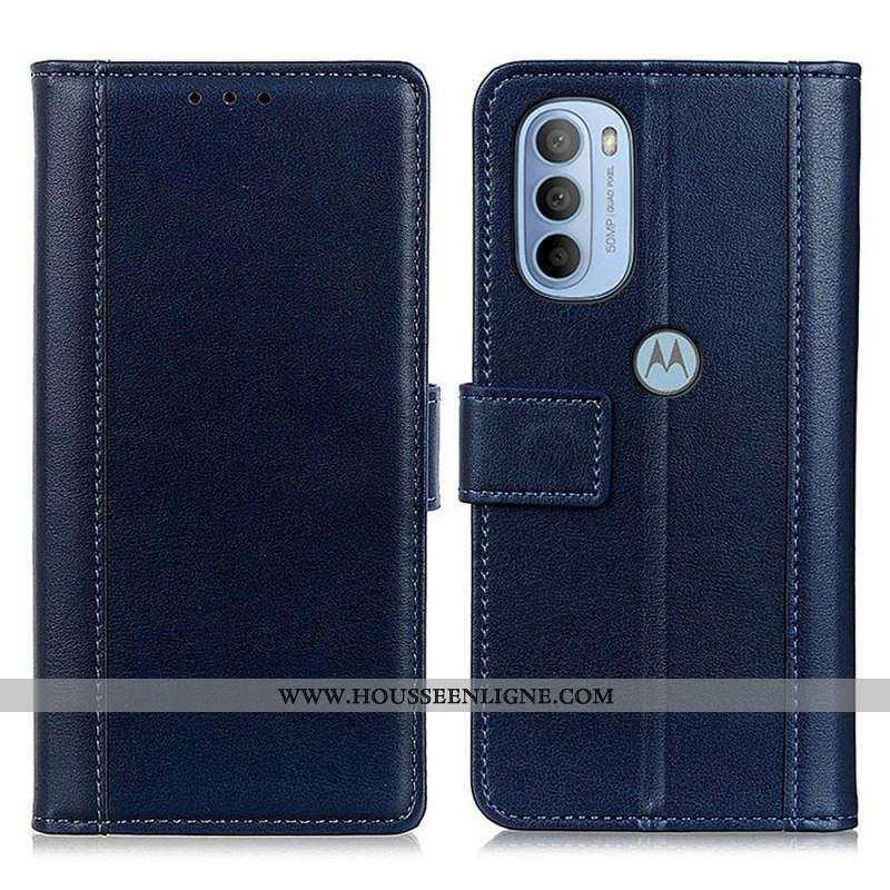 Housse Moto G41 / G31 Version Cuir Fendu