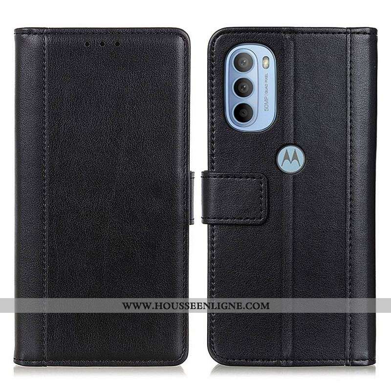 Housse Moto G41 / G31 Version Cuir Fendu