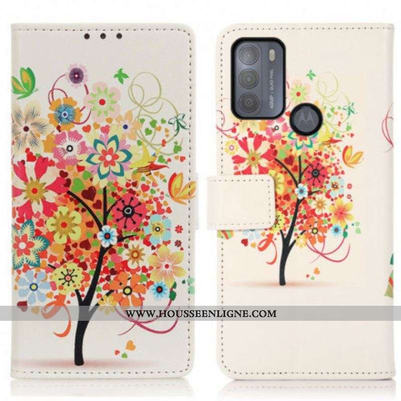 Housse Moto G50 Arbre Coloré