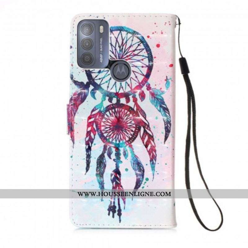 Housse Moto G50 Attrape Rêves Aquarelle