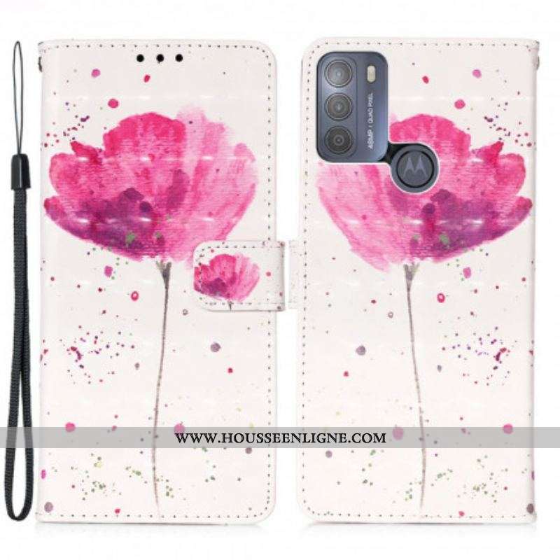 Housse Moto G50 Coquelicot Aquarelle