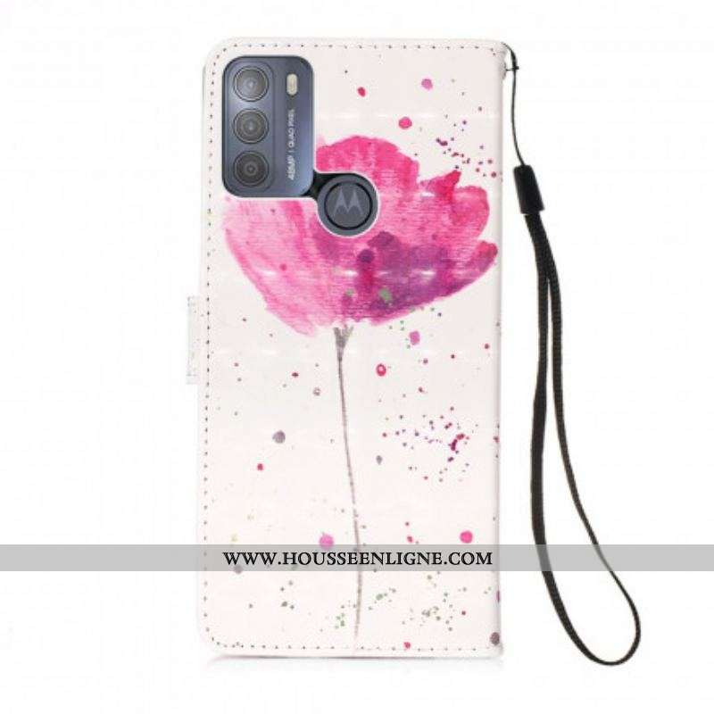 Housse Moto G50 Coquelicot Aquarelle