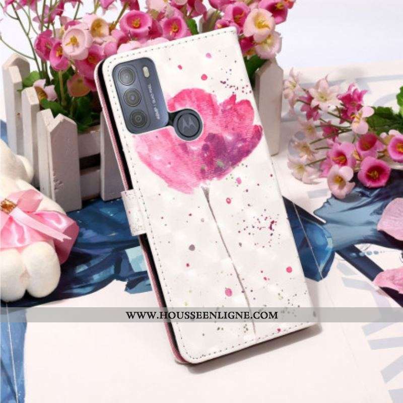 Housse Moto G50 Coquelicot Aquarelle