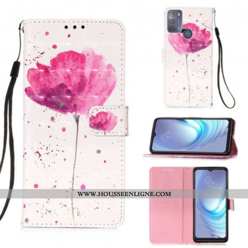 Housse Moto G50 Coquelicot Aquarelle