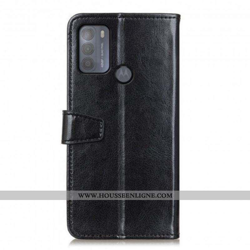 Housse Moto G50 Effet Cuir Brillant Simple