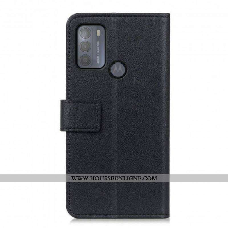 Housse Moto G50 Effet Cuir Classique