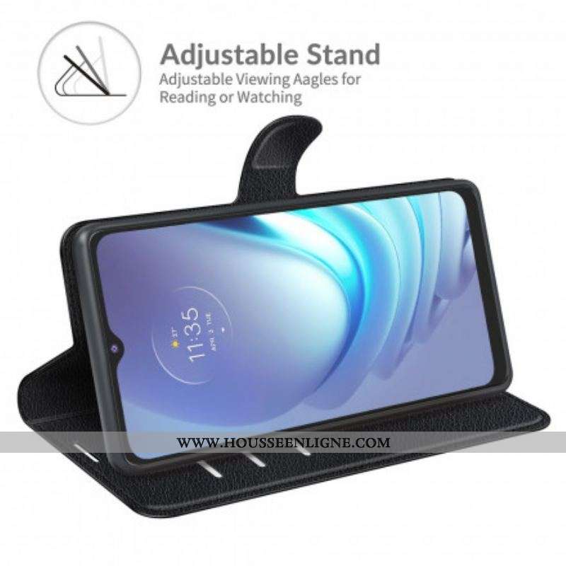 Housse Moto G50 Effet Litchi Classique