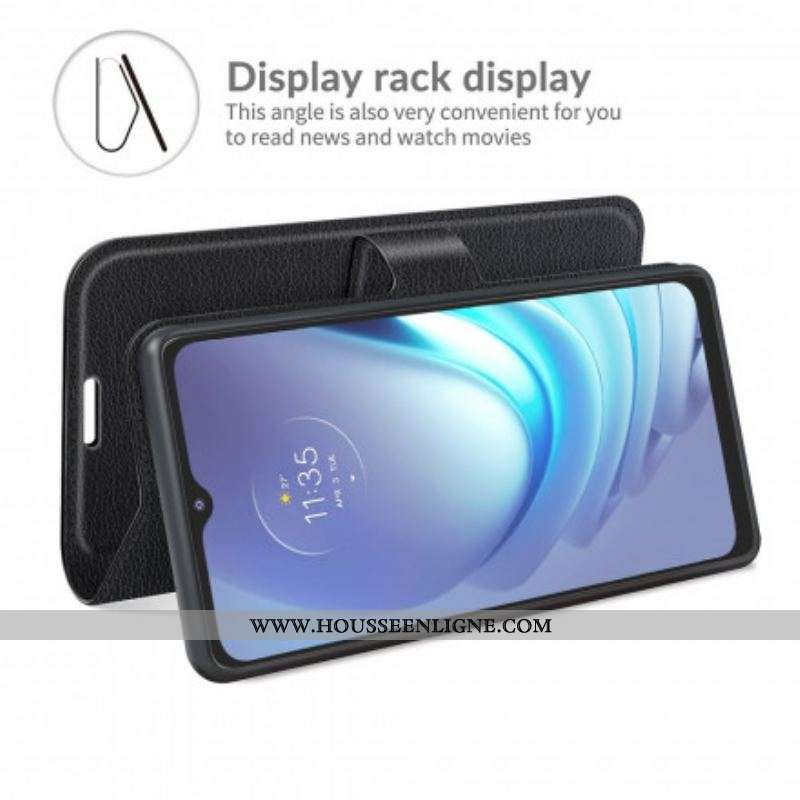 Housse Moto G50 Effet Litchi Classique